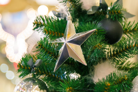 Star Shaped Christmas Decoration and Lights.