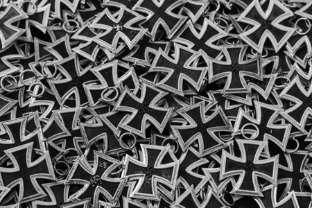 German Iron Crosses as a trophy of Soviet army after WWIIの写真素材
