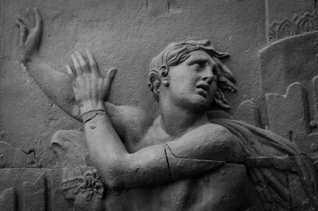 Figure of angel as a symbol of love, kindness, and sufferingの写真素材