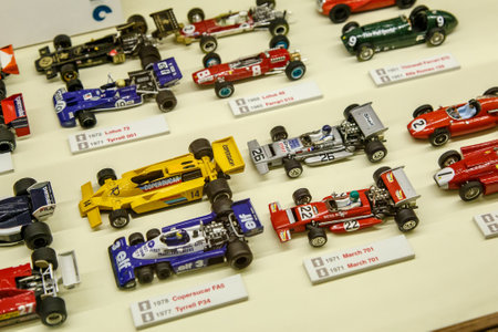 Istanbul, Turkey, 23 March 2019: Collections of various car miniature model at same scale. Some of them are scarce and the models become collectors. Rahmi M. Koc Industrial Museumのeditorial素材