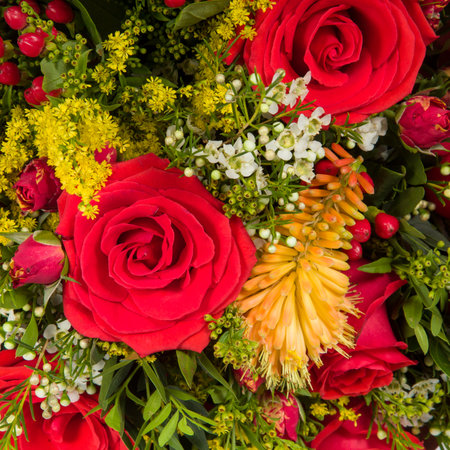 Beautiful flowers background for wedding sceneの写真素材