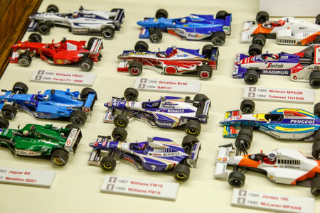 Istanbul, Turkey, 23 March 2019: Collections of various car miniature model at same scale. Some of...