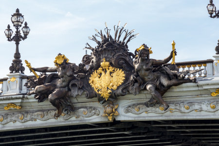 PARIS - OCTOBER 15: Pont Alexandre III in Paris, spanning the river Seine. Decorated with ornate Art...
