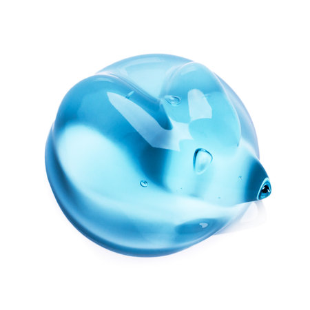 Cream gel transparent cosmetic sample texture with bubbles isolated on white background. Cosmetic cream transparent gel serum texture with micro bubble on white background beauty conceptの写真素材