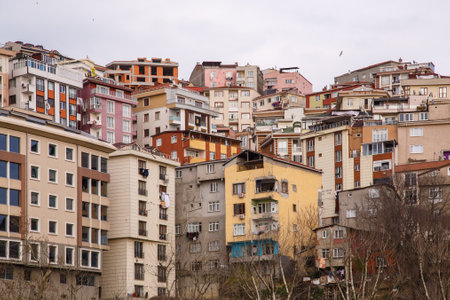 Istanbul, Turkey - March 23, 2019: Roof terraces in Sultanahmet district of Istanbul, Istanbul streetのeditorial素材