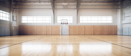 Interior of a multipurpose school sport hall.の素材