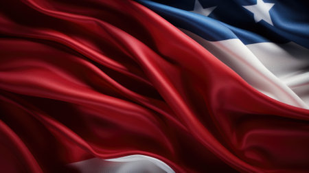 Beautifully waving star and striped American flagの素材