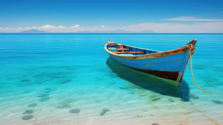 Fishing boat on the beach of Koh Lipe island, Thailandの素材