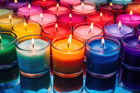 multicolored colors candle made of natural wax. beeswax. craft candles.の素材