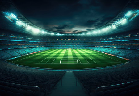 Grass inside the football stadium.の素材