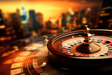 high contrast image of casino roulette in motion.の素材