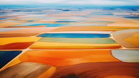 Beautiful abstraction of liquid paints in slow blending flow mixing together gently.の素材