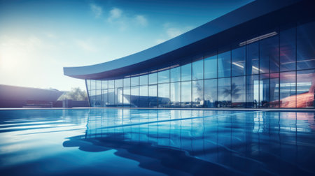 Modern office building in the evening.の素材