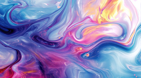 Abstract paint color background. Exoplanet cosmic sea pattern, paint stains. Marbleized effect. Background with abstract swirling paint effect. Liquid acrylic picture with flows and splashes. Mixedの素材