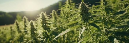 Marijuana plant at outdoor cannabis farm field?の素材
