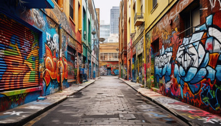 Colourful graffiti on the streets of London.の素材