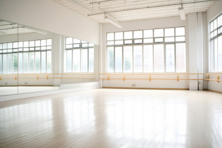 Modern training dance hall interior.の素材