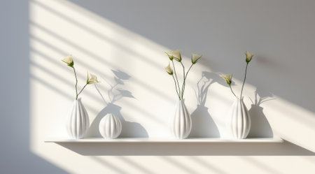 Flowers in vase on white background.の素材