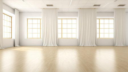 Empty ballet dance room with copy space.の素材