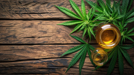 Cannabis, cannabis oil extracts in jars.の素材