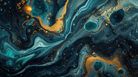 Abstract marble wallpaper background , luxury marble texture gold and blue tone.の素材