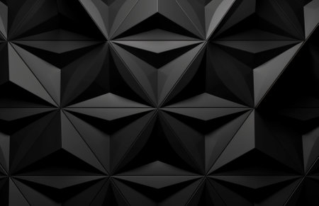 Black abstract geometric background. 3d rendering, 3d illustration.の素材