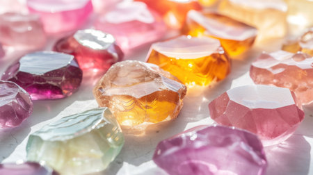 Bright gems on a white background.の素材