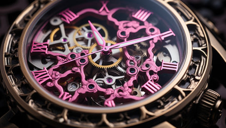 Closeup of the mechanism of an old watch. Time concept.の素材