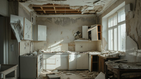 Apartment demolition not renovated, room before renovation.の素材