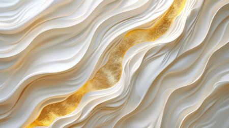 gold and white wavy silk background in style of fluid.の素材