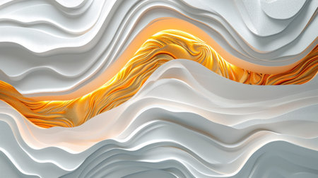 gold and white wavy silk background in style of fluid.の素材
