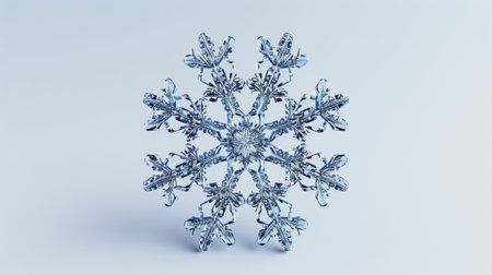 Natural Christmas snowflake on white background.の素材
