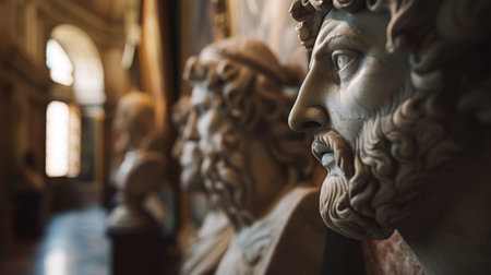Statue of a man in the Vatican Museums, Rome, Italyの素材