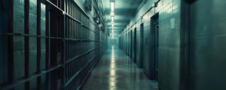 3d rendering of a server room with rows of server racks.の素材