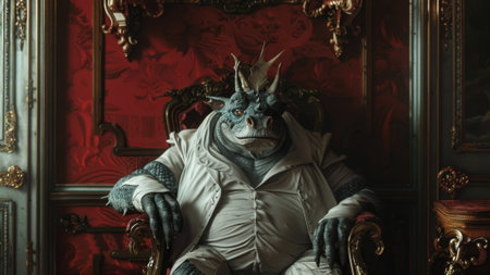 Fantasy portrait of a demon in the interior of the royal palace.の素材