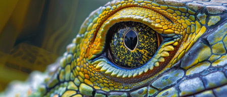 Close-up of the eye of a chameleon in natureの素材