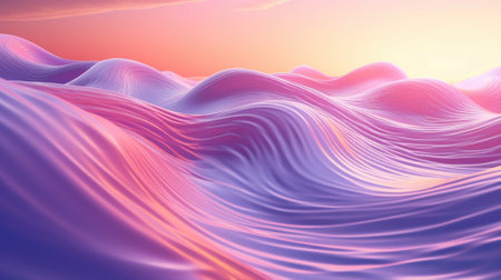3d rendering of abstract wavy background with smooth lines and wavesの素材