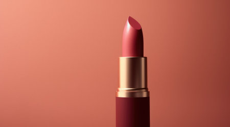 Lipstick on pink background, close-up, 3d renderingの素材