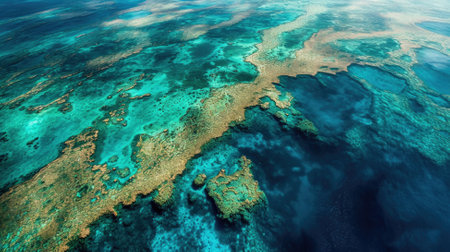 Aerial view of the coral reef in the Pacific Ocean. Philippinesの素材