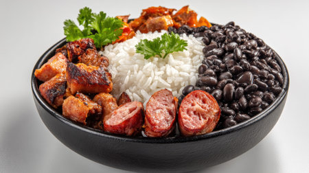 Authentic Brazilian Feijoada components presented beautifully.の素材