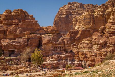 Red rose city Petra - ancient famous place in Jordanの写真素材