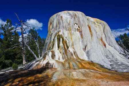 Beautiful geyser in Yellowstone national park in US, the most wonderful park of US, geothermal area in Wyomingの写真素材