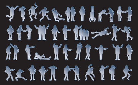 Set of active human pictograms  Vector isolatedのイラスト素材