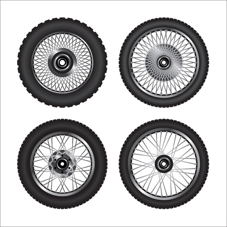 Detailed motorcycle wheels. のイラスト素材