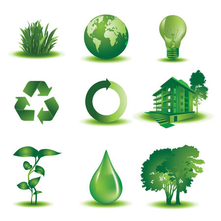 Set of ecology icons. Vector illustrationのイラスト素材