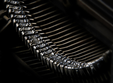 Close up shot on an old typewriting machineの写真素材
