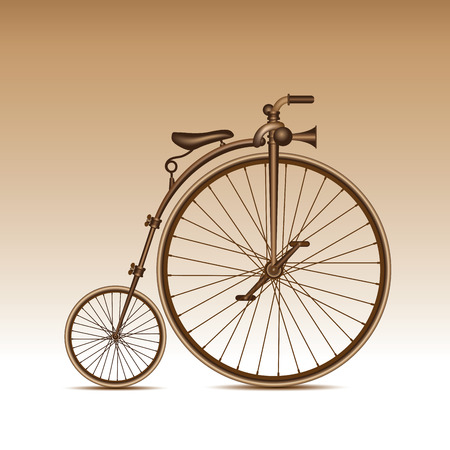 Silhouette of an old bicycle. Vector illustrationのイラスト素材