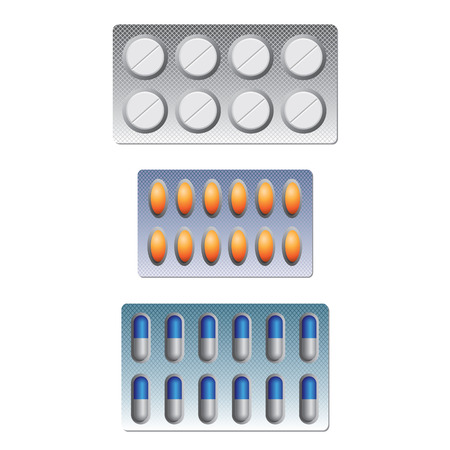 Tablets and capsules illustrationのイラスト素材