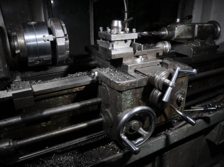 Old machinery in a factoryの写真素材