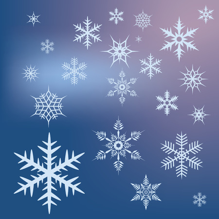 Set of snowflakes. Vector illustrationのイラスト素材
